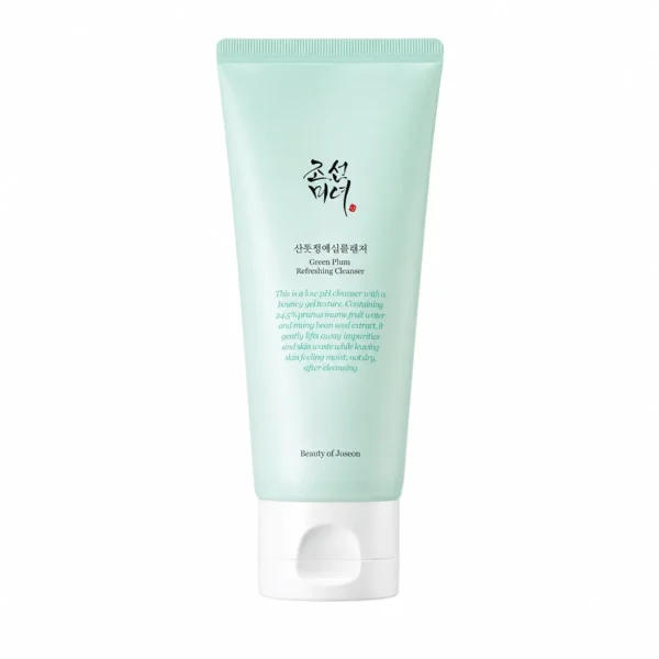 Hellgrüne Tube Beauty of Joseon Green Plum Refreshing Cleanser 100 ml mit weißem Klappdeckel