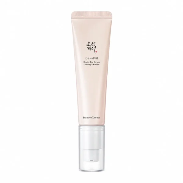 Beige-rosa Tube Beauty of Joseon Revive Eye Serum 30 ml mit transparentem Pumpspender