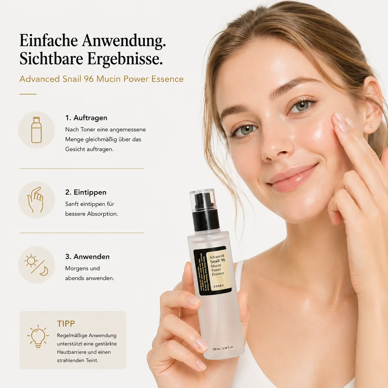 COSRX Advanced Snail 96 Mucin Power Essence 100ml – K-Beauty Bestseller Essence für alle Hauttypen