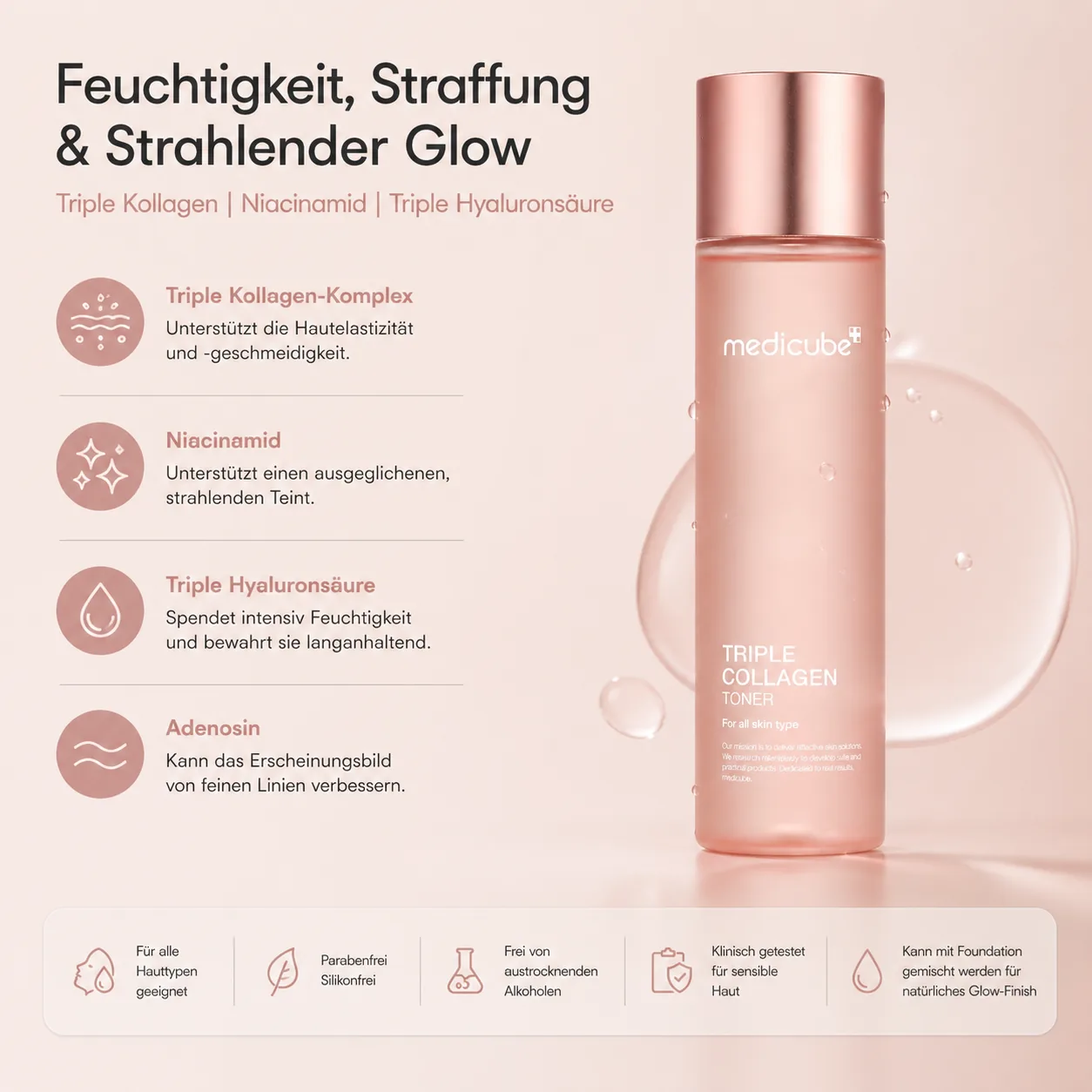 Medicube Triple Collagen Toner 4.0 140ml – K-Beauty Kollagen-Toner für alle Hauttypen